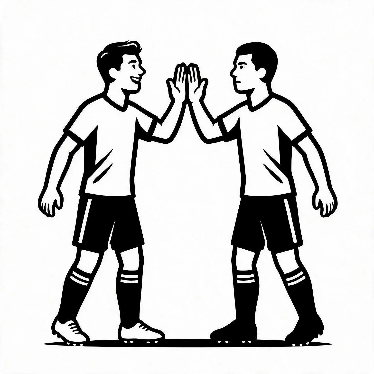 Two players high-fiving