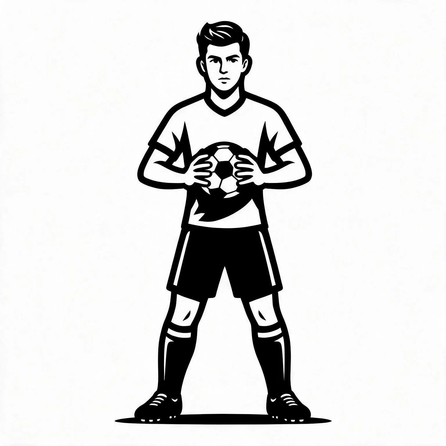 Player holding the ball with both hands
