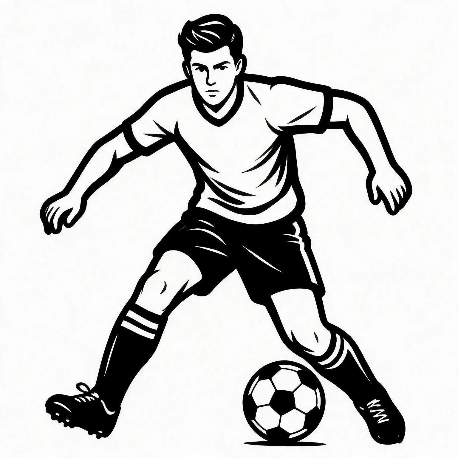 Player speeding up with the ball at his feet