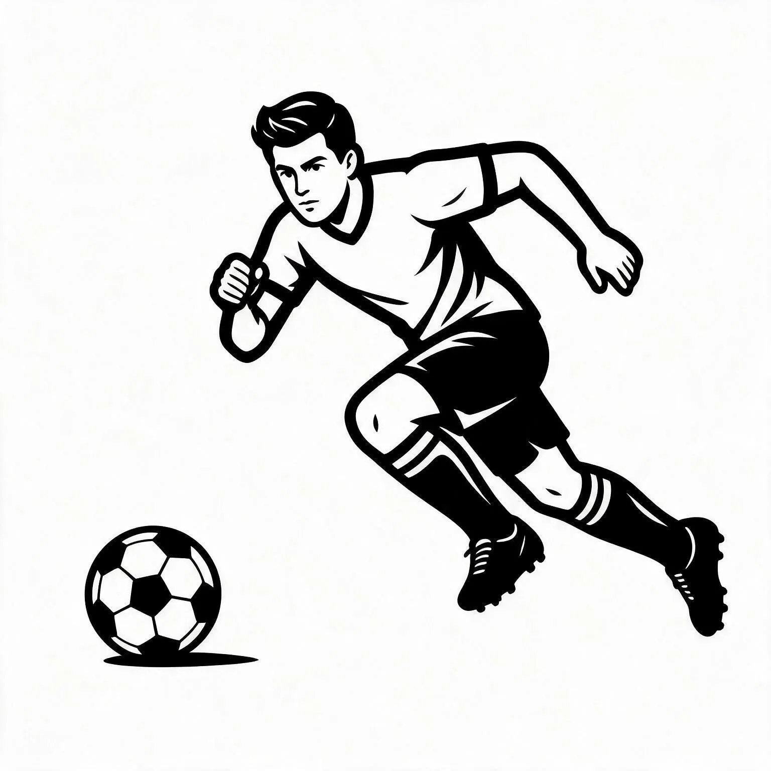 Player speeding up with the ball at his feet